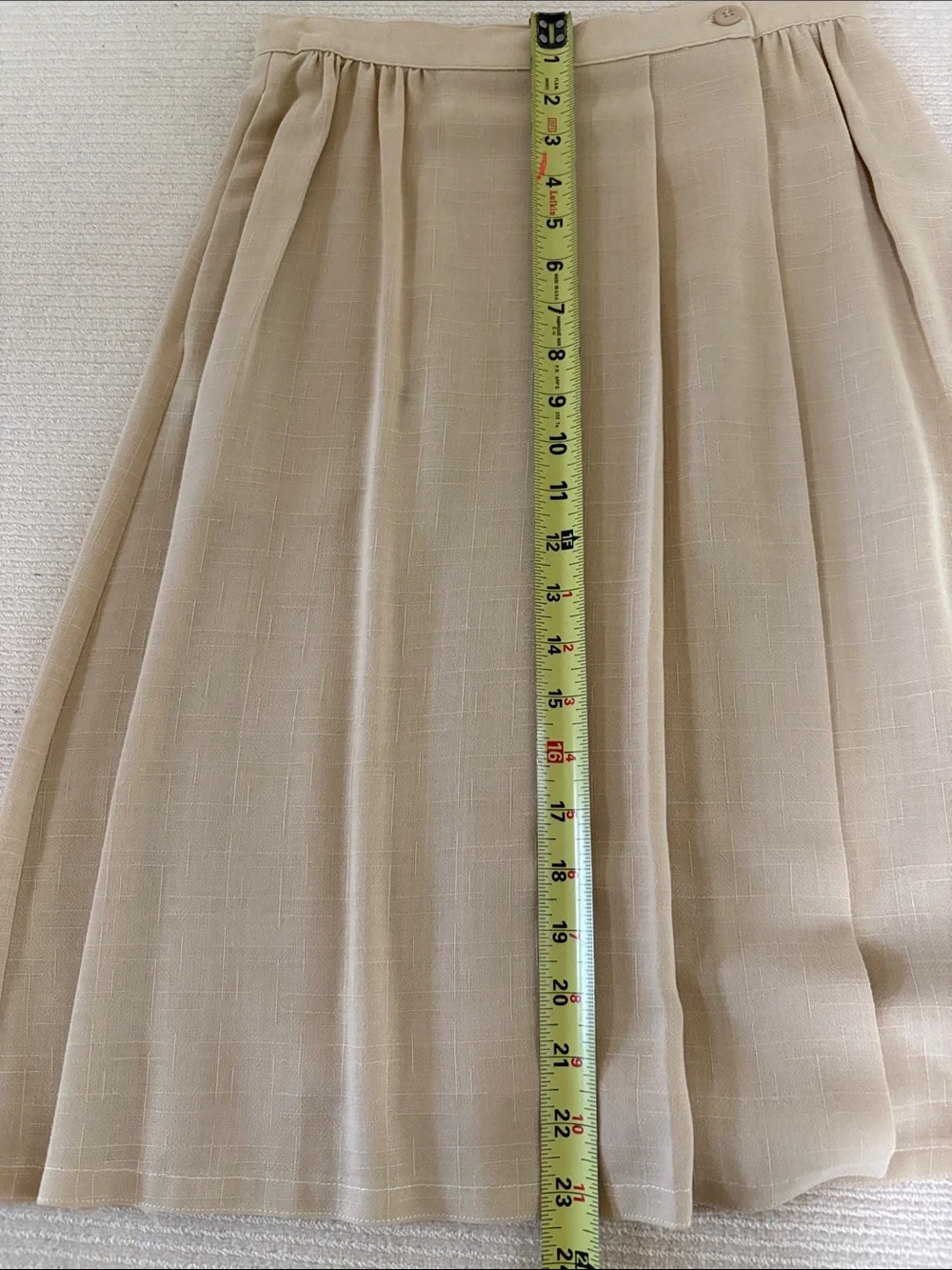 Classic Beige A-Line Midi Skirt
